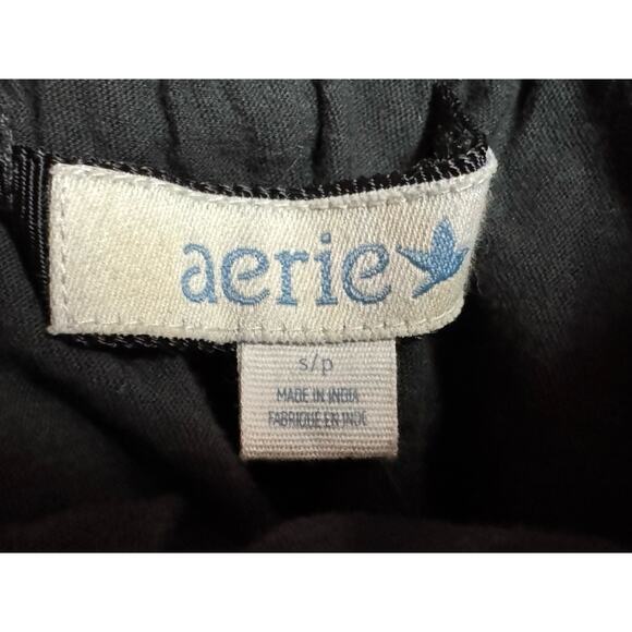 Aerie Boho Black Floral Mini Skirt Sz S Ruffle Hem Feminine Flirty Fairy Grunge - Picture 5 of 8